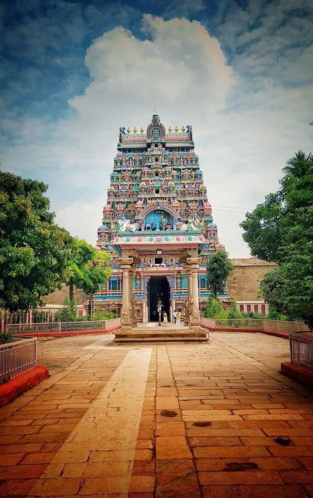 Sacred Temple Pathway & Gopuram